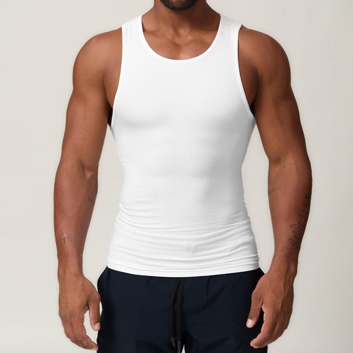 JY Tight Fitness Moisture Absorption Breathable Vest Outdoor Hiking Leisure Sports Training Top Men