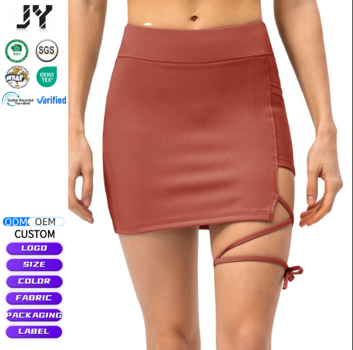 JY Women's High Waist Breathable Quick Dry Spandex/Nylon Running Yoga Shorts with Tummy Control Eco-Friendly Reversible Design