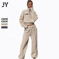 Joyyoung Tracksuit Women Two Piece Set Tops and Long Pants Split Out Sportsuit Clothes for Women Outfit