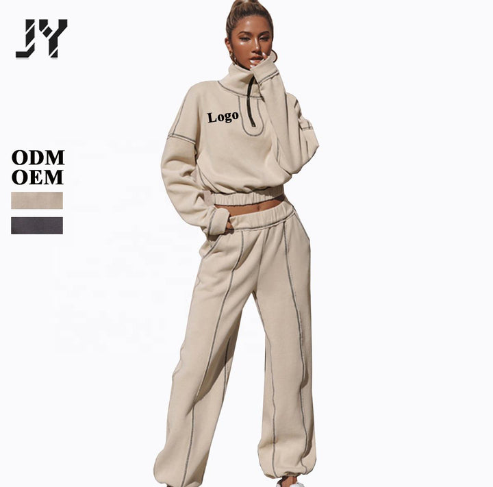 Joyyoung Tracksuit Women Two Piece Set Tops and Long Pants Split Out Sportsuit Clothes for Women Outfit