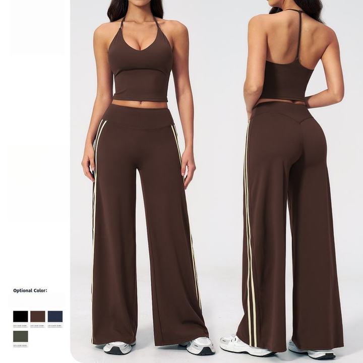 JY New Arrival Naked Feeling Women V Neck Beauty Back Yoga Set Quick Dry Breathable Running Workout Fitness Sportswear Suit
