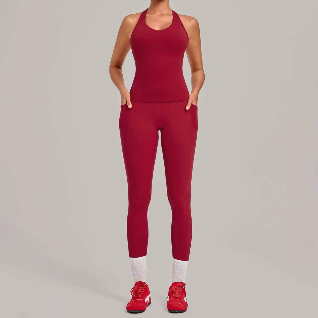 Deep V Sports Tank & Leggings Set