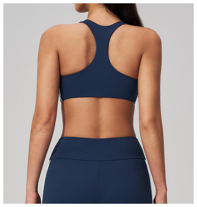 JY Color-Block High Support Padded Yoga Sports Bra Plus Size Active Running Shockproof Fitness Top Beautiful Back Yoga Clothing