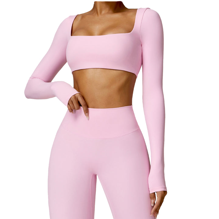 Joyyoung Sports Bra High Waist Leggings Long Sleeve Workout Wear Gym Sportswear Women Fitness Clothes Yoga