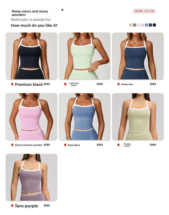 Joyyoung Breathable High Support Tank Top and Flare Pant for Fitness New Nude Feel Lightweight Cross-Back Workout Yog Set