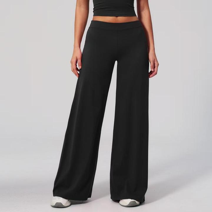 JY 2026 New Arrival OEM Plus Size Women's Low Waist Wide Leg Yoga Pants Nude Feeling High Elastic Straight-Leg Flare Trousers