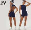 JY New Arrival Fashion High Elastic Hollow Out Back Fitness Yoga Bodysuit Skin Friendly Breathable Workout Jumpsuit Sportswear