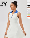JY Brushed Breathable Women's Collar Tennis Dress Quick Drying Breathable Waist Tightening Sports and Leisure Fitness Dress