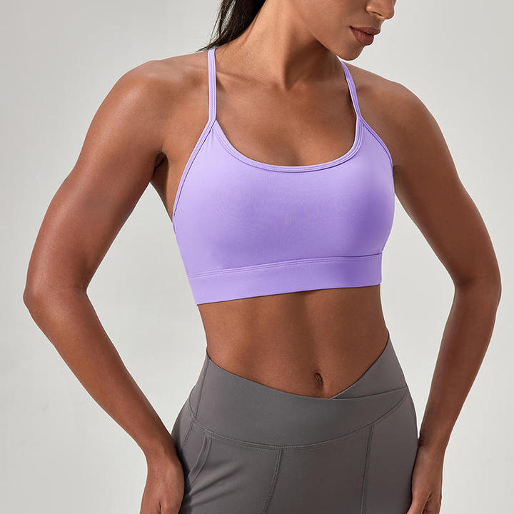JY New Arrival Custom Active Fitness Workout Women Sports Wear Top Nude Feeling Quick Dry High Strap Y Back Gym Yoga Bra Women