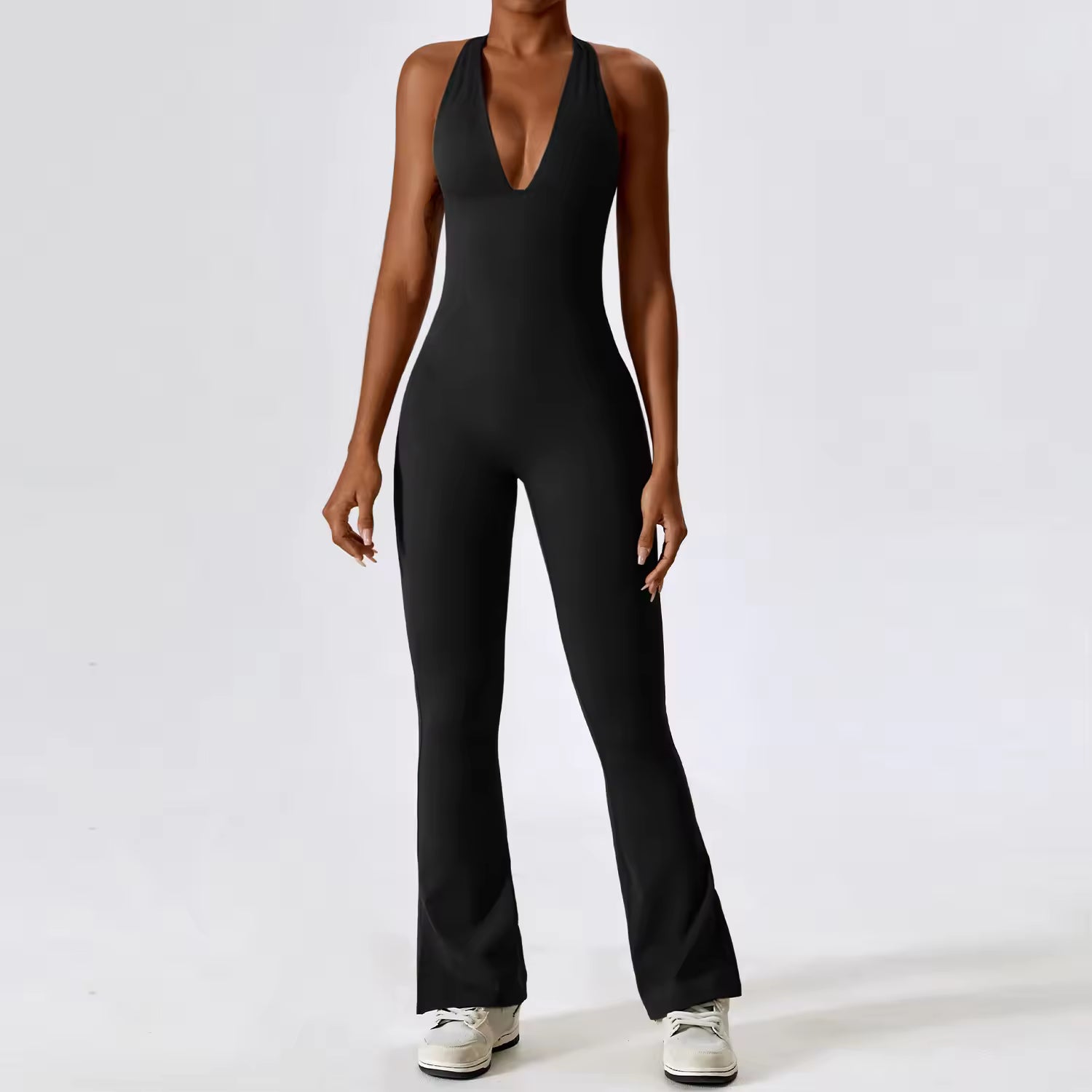 Deep V Halter Jumpsuit