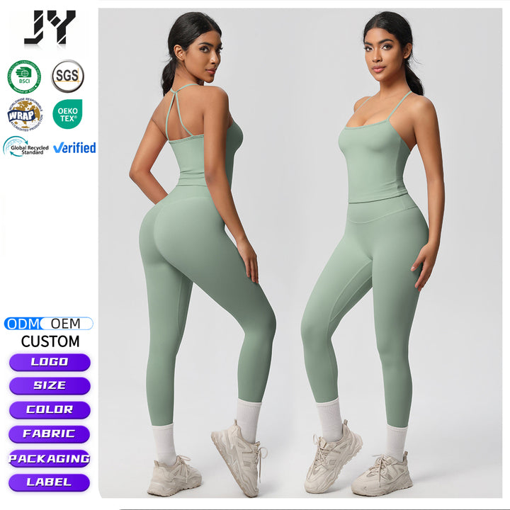 Joyyoung New Arrival Summer Custom Women Seamless Gym Workout Sports Bra High Waist Fitness Leggings Sportswear Yoga Sets