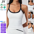 JY 2026 High Quality Color Blocking Nude Vest Shock-absorbing Gathering Sexy Slim Fit Beautiful Back Running Fitness Yoga Vest