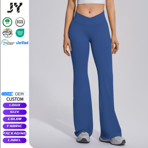 JY Seamless High Waist Yoga Pants for Women 4 Ways Stretch Spandex Fabric Breathable Quick Dry Elastic Waist Full-Length Fitness