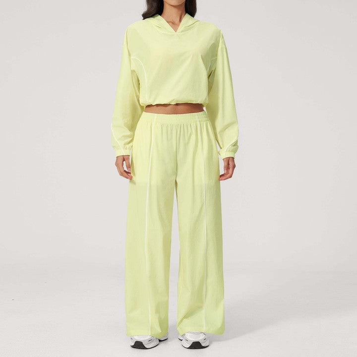 Hot-Selling Summer Outdoor Cooling Sun Protection Set: Women's Yoga Set , Quick-Dry Hooded Sun Protection Sportswear