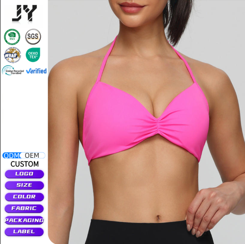JY New Arrival Best-selling Fitness Sports Bra High Support Fitness Underwear Sexy Thin-Strap Halter Sports Bra Removable Pads