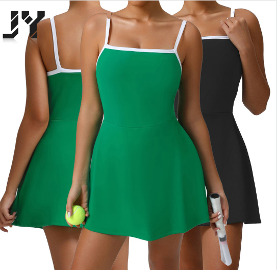 JY New Arrival Custom Logo Sexy Golf Dress Fitness for Sports Dress Fashion Running Dresses Women Quick-Drying Gym Tennis Dress