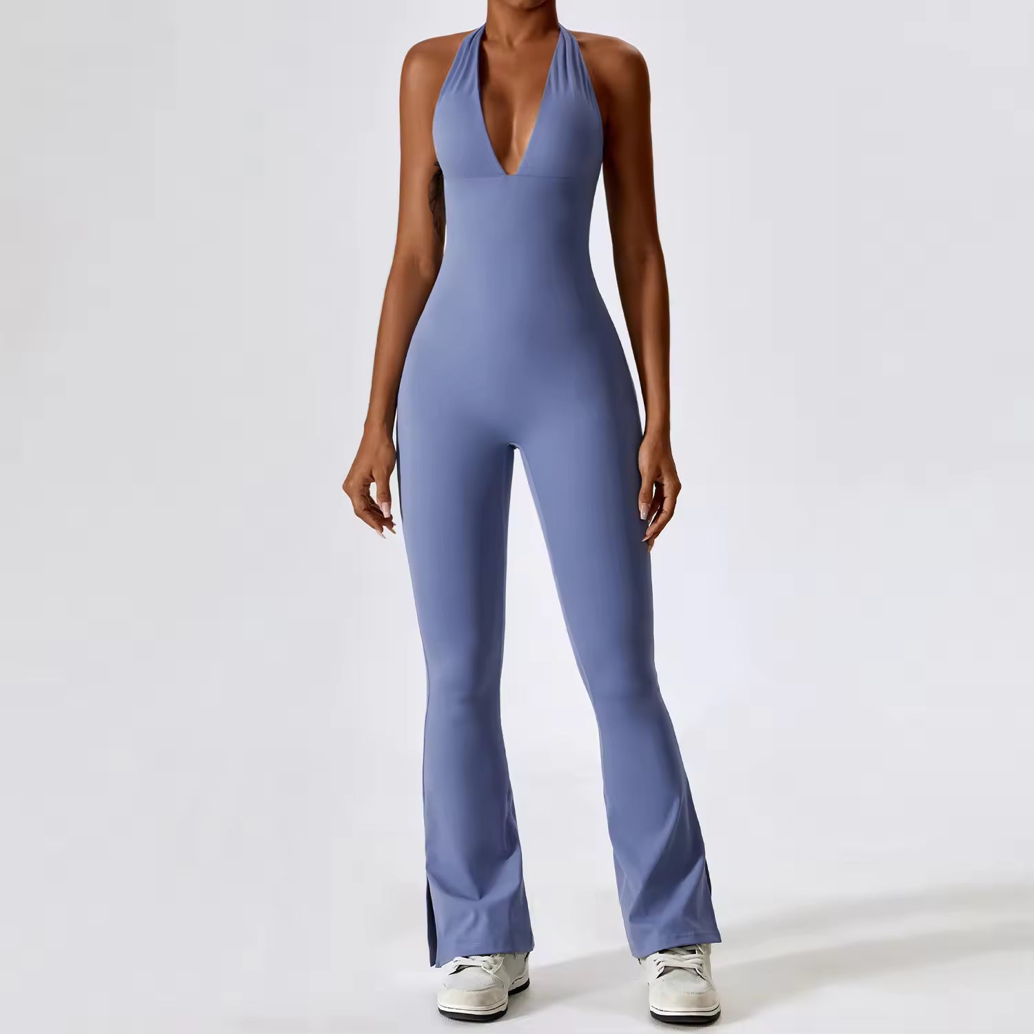 Deep V Halter Jumpsuit