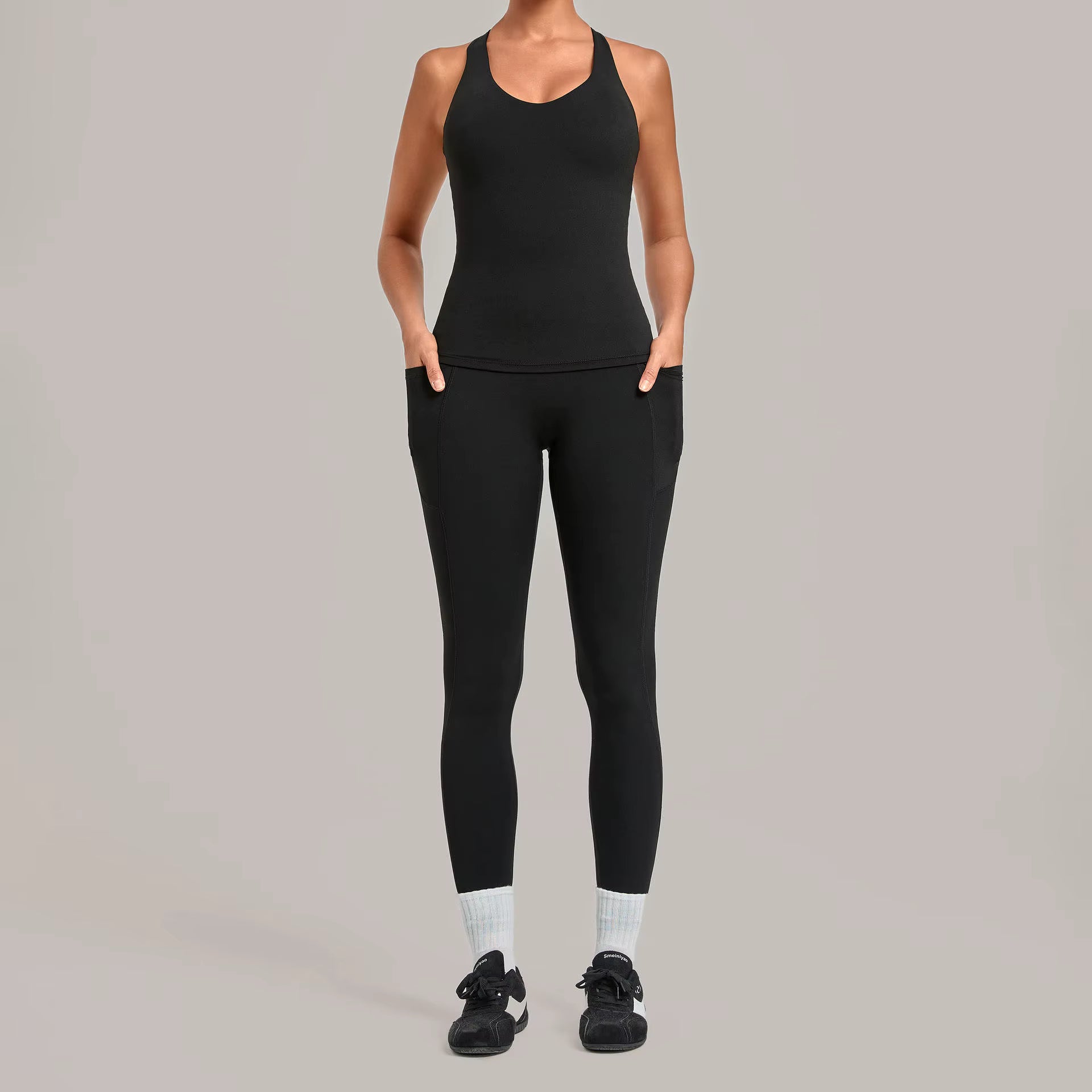 Deep V Sports Tank & Leggings Set