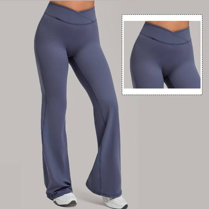 JY 2026 Custom Logo Women's High VWaist Flared No Front Seam Yoga Pants Sculpt Scunch Butt Soft Stretchy Gym Flare Yoga Leggings
