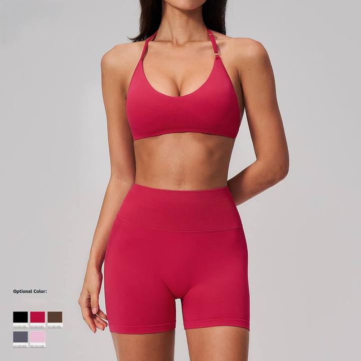 JY Custom Logo Tight-fitting Custom High-quality Women's Pilates Sportswear, High-support Hip-lifting Yoga Fitness Two-piece Set