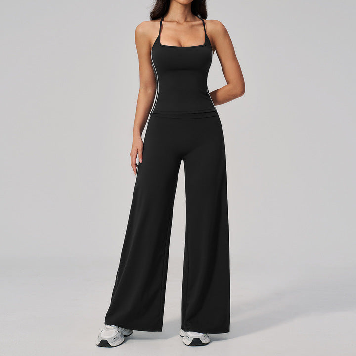 Joyyoung Yoga Set Women's Workout Fitness Yoga Pilates Camisole Flare Pants Set Yoga Two Piece Workout Workout Set Yoga Suit