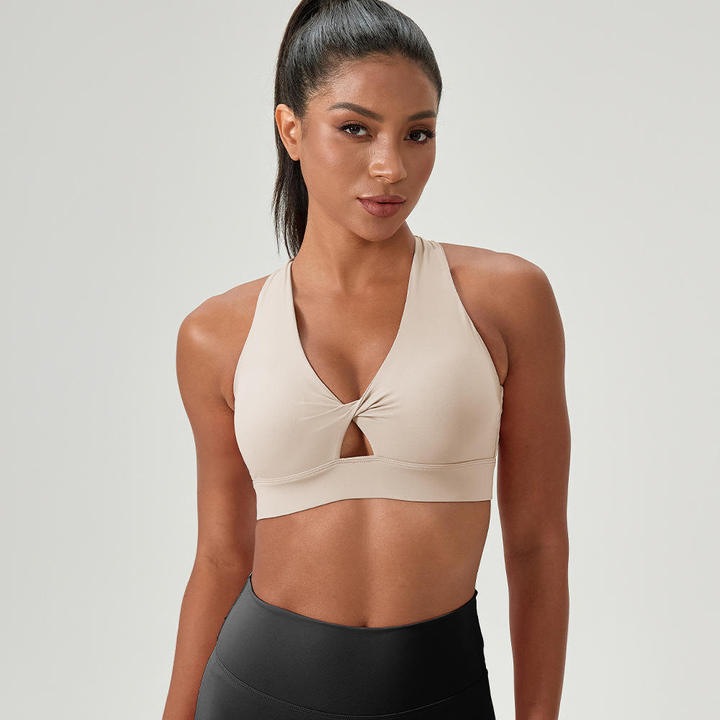 JY New Yoga Bra Removable Chest Pad Quick-Drying Sports Vest Buckle Design Shockproof Fitness Underwear Simple Medium Support