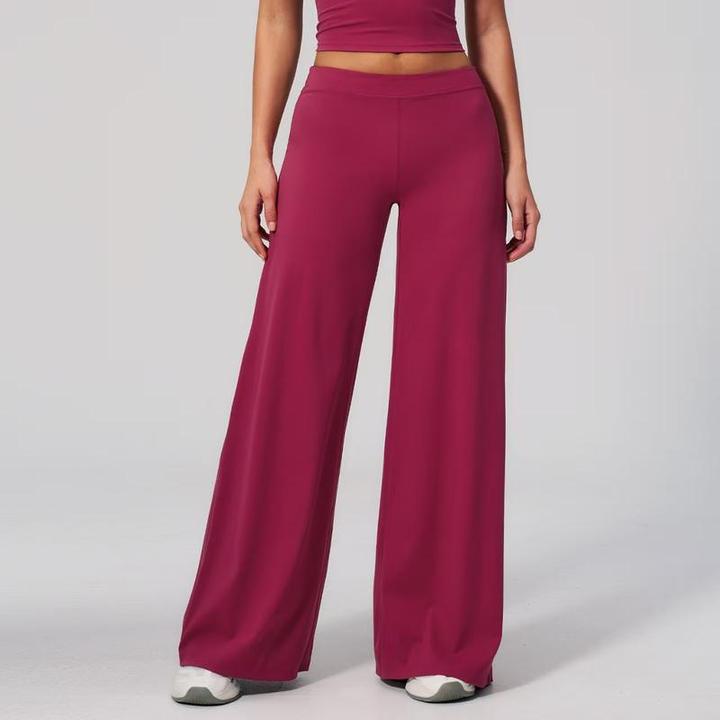 JY 2026 New Arrival OEM Plus Size Women's Low Waist Wide Leg Yoga Pants Nude Feeling High Elastic Straight-Leg Flare Trousers