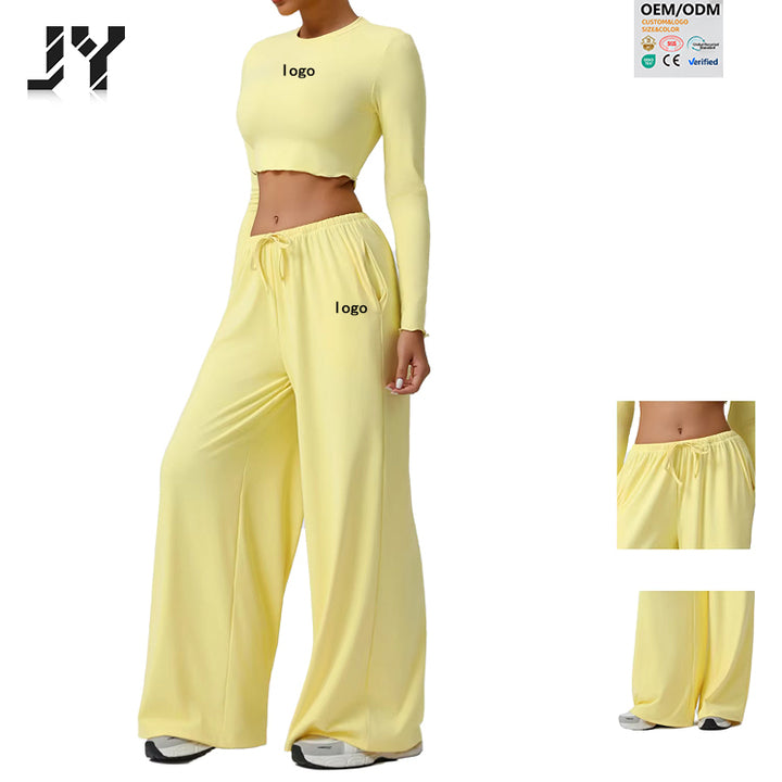 New Women's Solid Plus Size 2-Piece Breathable Spandex/Nylon Athleisure Tracksuit Sets Waist Oversized Casual Sportswear Sets