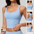 JY New Arrival Brushed Breathable Women Sleeveless Vest Running Square Neck Tank Top Custom Women's Athletic Racerback Gym Top