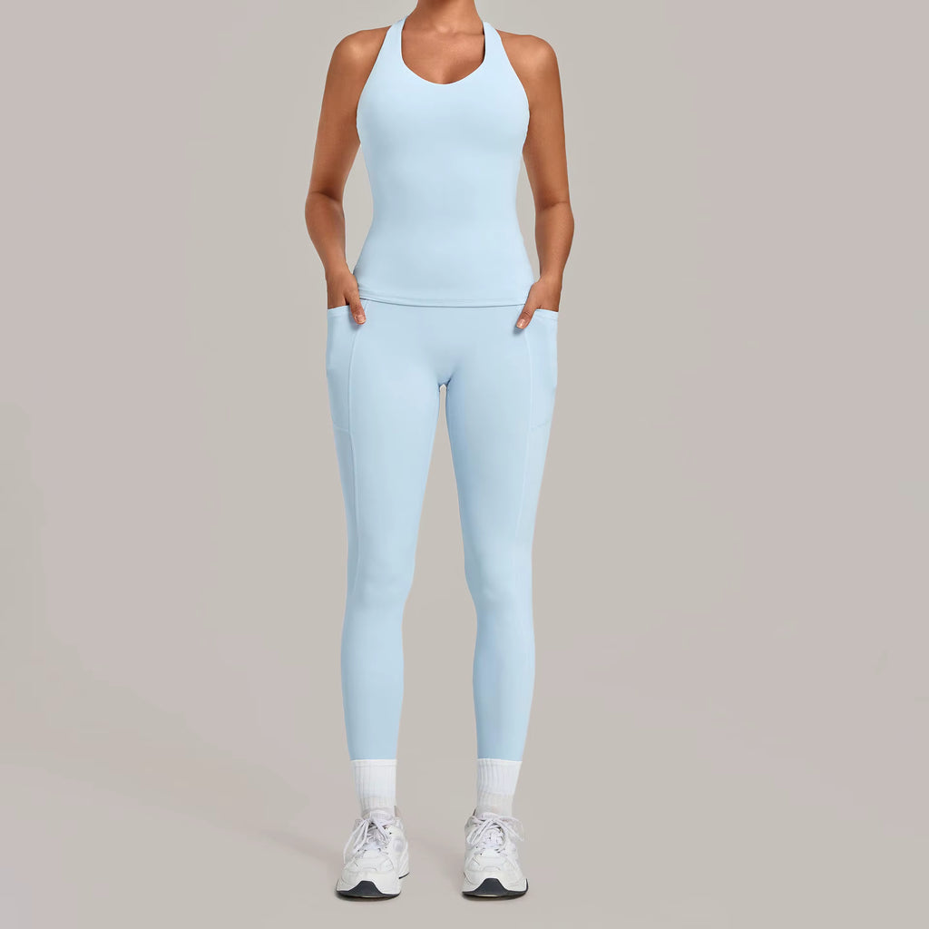 Deep V Sports Tank & Leggings Set
