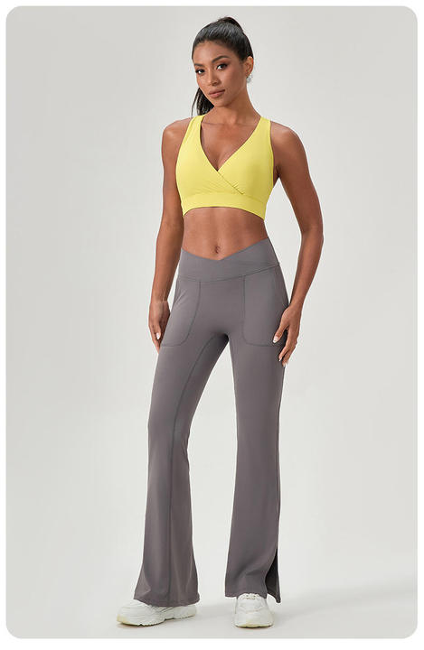 JY New Custom Active Fitness Workout Women Sports Wear Nude Feeling Quick Dry High Strap Cross Back Gym Yoga Top Bra for Women