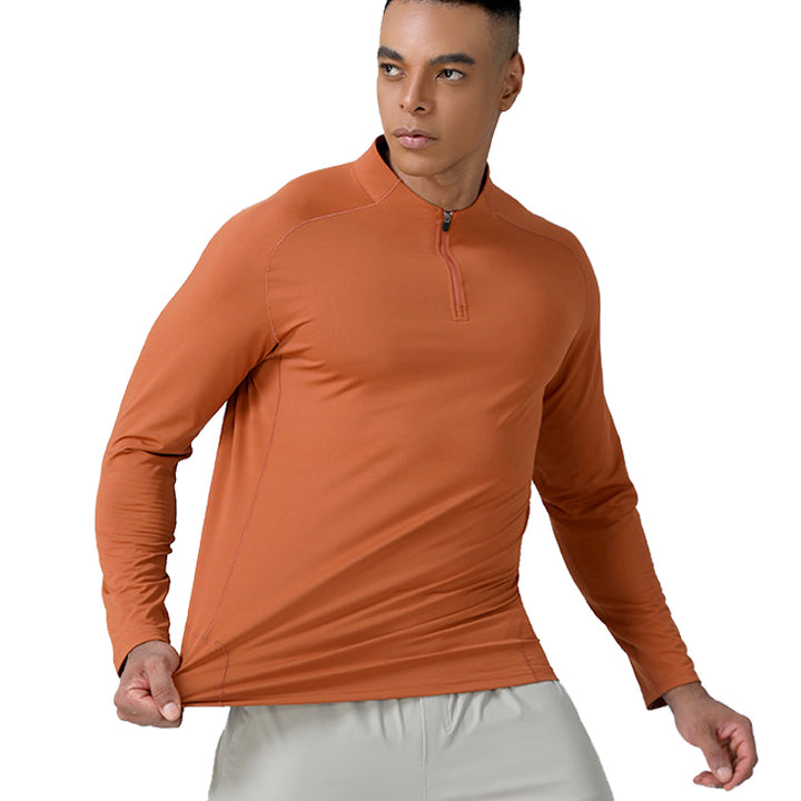 Men's Polartec Fleece Half-Zip Jersey Loose Fit Winter Thermal Base Layer for Running & Cycling Solid Pattern Plain Dyed