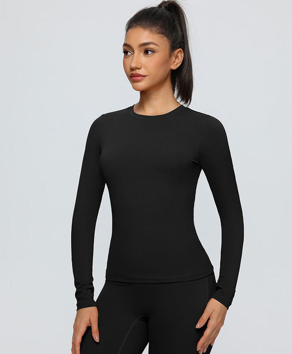 JY Double-sided Brushed Long Sleeve Training Sports T Shirt Quick Drying Running Fitness Yoga Wear Sport Yoga Shirts for Women