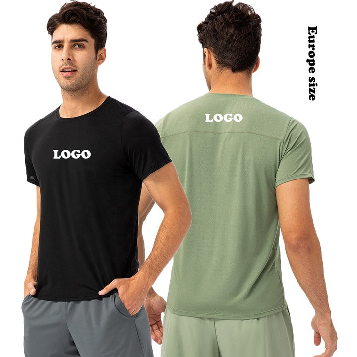 Men's Quick Dry Fitness Tees Bodybuilding Tops Muscle Fit Gym Train Compression Top Mens Skin Tight T-shirt