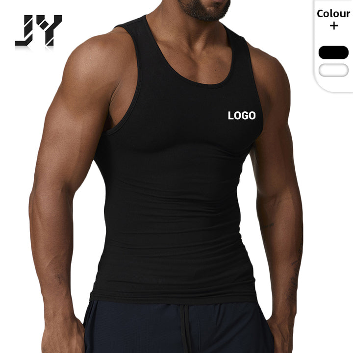 JY Tight Fitness Moisture Absorption Breathable Vest Outdoor Hiking Leisure Sports Training Top Men