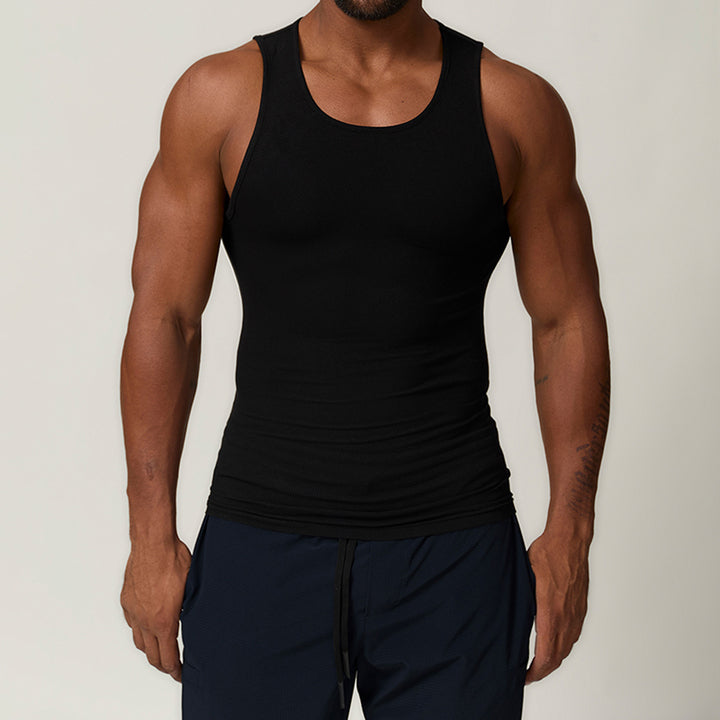 JY Tight Fitness Moisture Absorption Breathable Vest Outdoor Hiking Leisure Sports Training Top Men