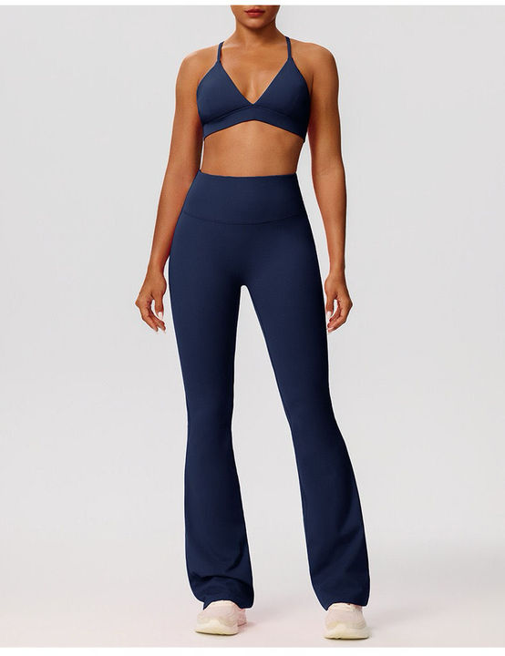 JY 2026 OEM Women Solid High Waist Ruched Butt Lifting Flare Yoga Pants Nylon Spandex Tummy Control Quick Dry 4 Ways Stretch Gym