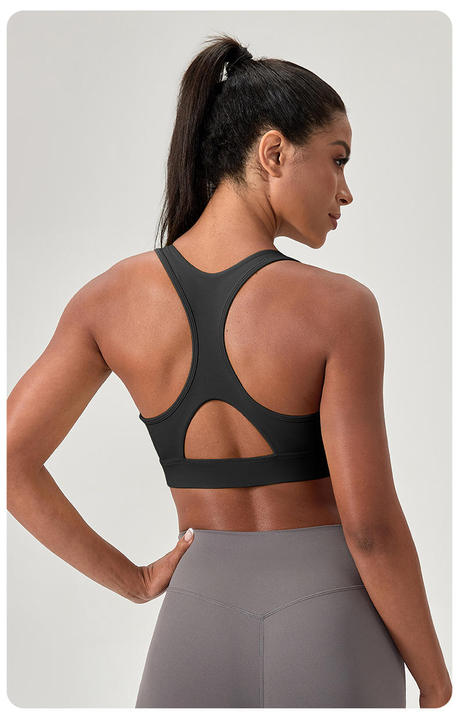 JY New Custom Active Fitness Workout Women Sports Wear Nude Feeling Quick Dry High Strap Cross Back Gym Yoga Top Bra for Women