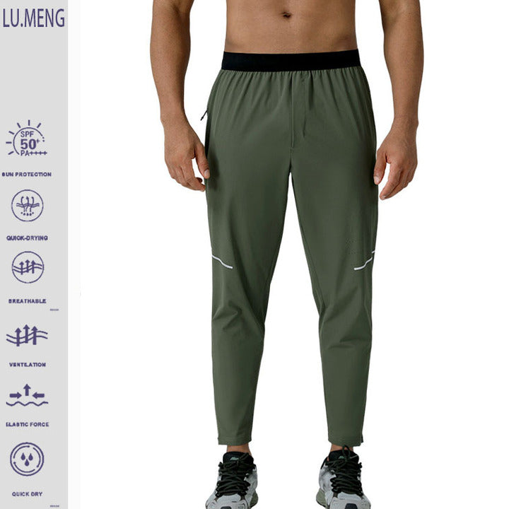 3XL Wholesale Lu's Mens Sporty Running Pants Quick-Dry men clothes Breathable Elastic Anti-Static Outdoor Fitness joggers Pants