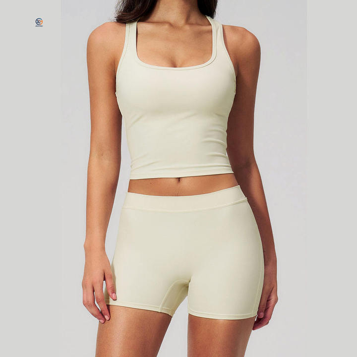 Hot-Selling Yoga Set Women's Sports Tank Top and Running Pilates Shorts Two-Piece Set