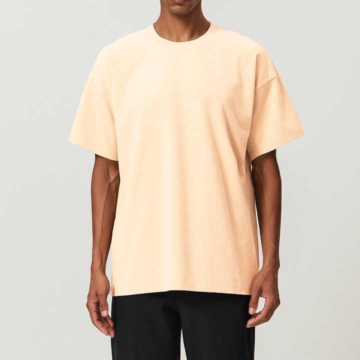 JY 2024 Cotton Sweat Absorbing Breathable Sports T-shirt Loose Sports Casual Citywalk Men's Fitness Top