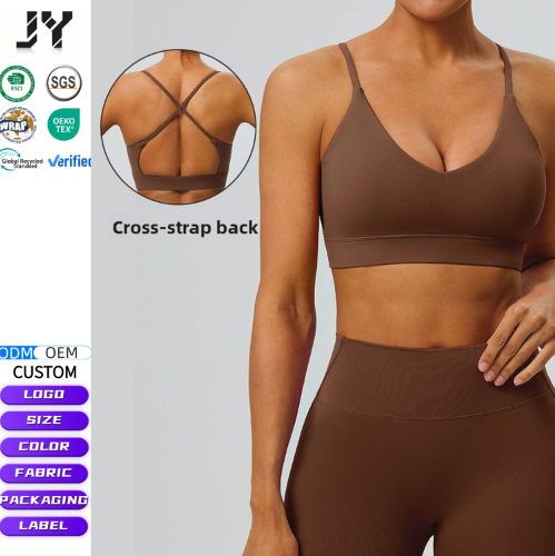 JY New Yoga Bra High Support Sports Bra Removable Pads Breathable Nylon Sexy Beautiful Back Design for Running Yoga Fitness