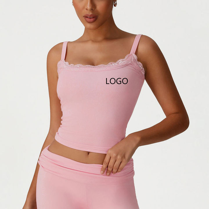 JY 2026 High Quality Slim Casual Sports Top Fitness Yoga Small Lace Camisole Vest Sexy and Casual Sport Top for Fitness and Yoga