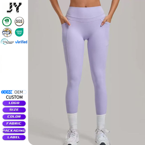 JY Wholesale Breathable Spandex Womens Workout Wear in Stock High Quality Gym Clothing High Stretch Women Leggings With Pocket