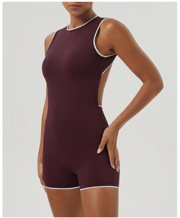 JY New Arrival Fashion High Elastic Hollow Out Back Fitness Yoga Bodysuit Skin Friendly Breathable Workout Jumpsuit Sportswear
