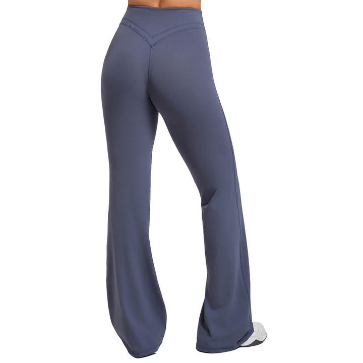JY 2026 Custom Logo Women's High VWaist Flared No Front Seam Yoga Pants Sculpt Scunch Butt Soft Stretchy Gym Flare Yoga Leggings