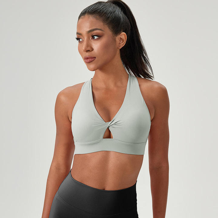 JY New Yoga Bra Removable Chest Pad Quick-Drying Sports Vest Buckle Design Shockproof Fitness Underwear Simple Medium Support