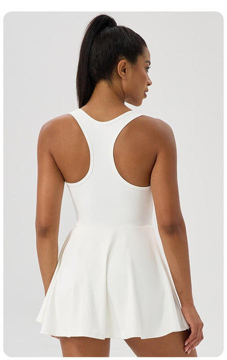 JY 2026 New Arrival European Plus Size Tennis Wear Breathable Quick-Dry Sleeveless Fitness Dress Outdoor Golf Tennis Skirt-2XL