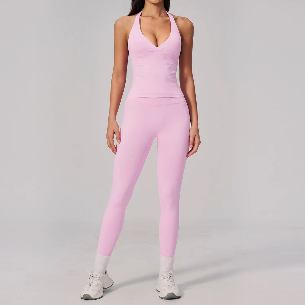Seamless V-Neck Sports Set