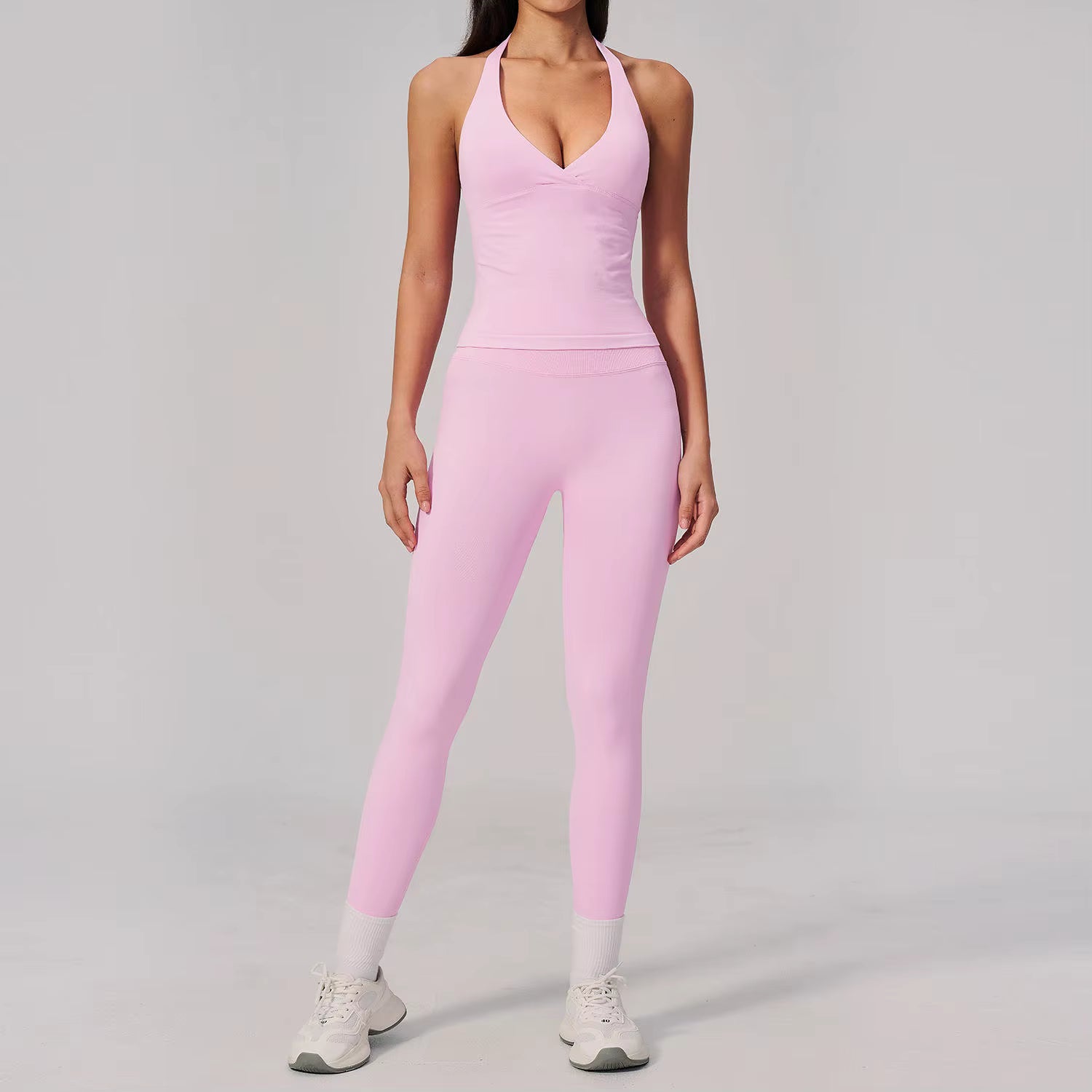 Seamless V-Neck Sports Set